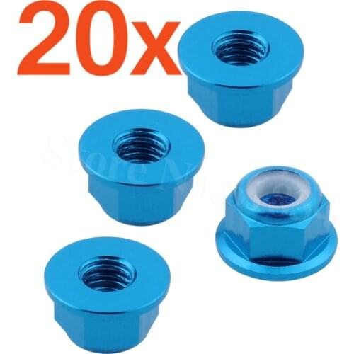20Sets/Lot 4Pieces/Set 02190 Aluminum Nylon Nut M4 HSP 1/10 Upgrade Parts 102049 122049 For RC Model Car