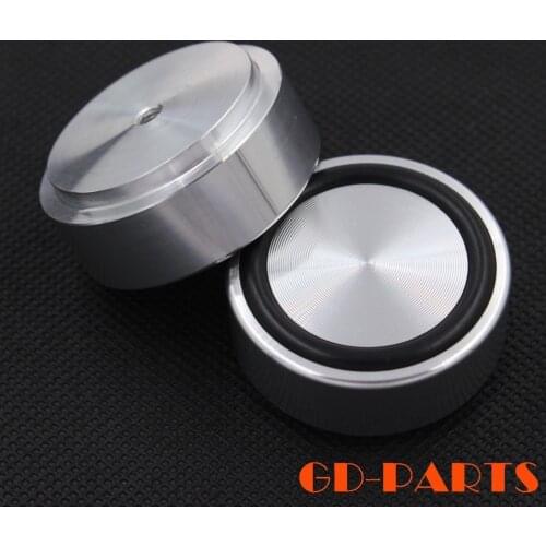 4pcs 39*17mm Silver Anodized CNC Machined Full Aluminum Isolation Feet Mat Pad For PC Chassis Speaker Cabinet DAC CD Turntable
