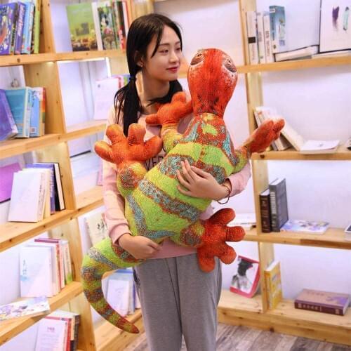 40-110cm Simulation Lizard &Chameleon Plush Toys Lifelike Animal Stuffed Doll Funny Toys for Children Soft Pillows Birthday Gift