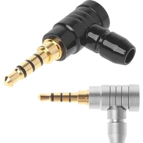 90 Degree Right Angle Male Jack Plug 4 3.5mm Stereo Adapter Converter