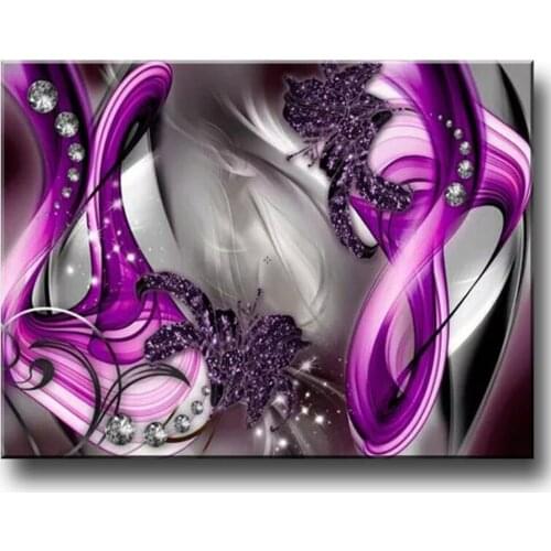 Abstract Purple-Gray Line 5D Diy Diamond Painting Cross Stitch Full Square Round Mosaic Diamond Embroidery Wall StickersZP-3277