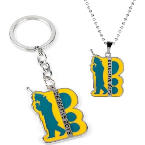 Detective Boys Conan Keychain Zinc Alloy Pendant Key Ring Animation Trinket llaveros