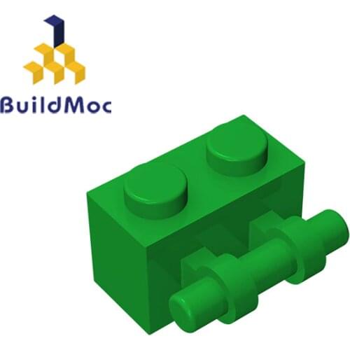 BuildMOC 30236 Brick Modified 1 x 2 with Handle For Building Blocks Parts DIY LOGO Educational Creat