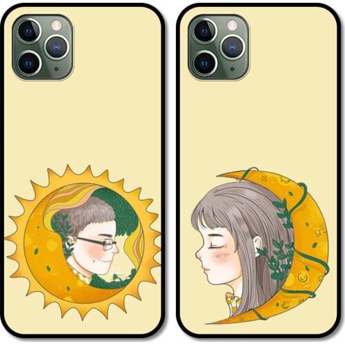 Couple Phone Case cover For iphone 12 pro max 11 8 7 6 s XR PLUS X XS SE 2020 mini black cell shell