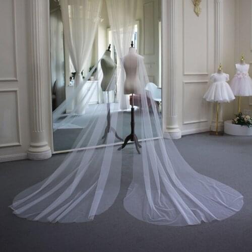 TOPQUEEN G41 Wedding Cape Long Veil Bridal Wing Veils 2pc Boleros for Party Woman Elegant Bride Veil Cathedral Drop Veil