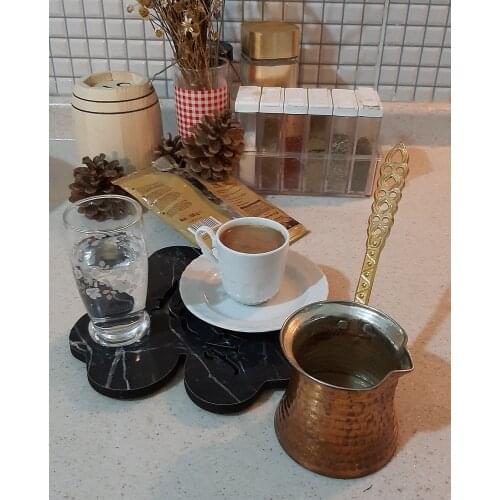 Coffee and Hand Hammered 100% Turkish Copper Coffee and Milk Pot Handcrafted Jazzva Briki Turkish Brewed Coffee with Brass Arms