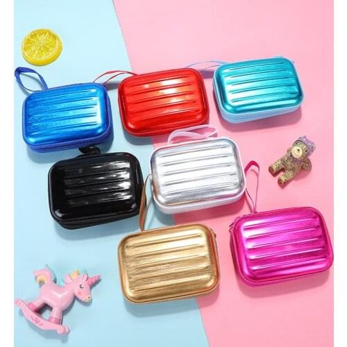 Q Ornament Tinplate Coin Purse Portable Keyring Bag Rectangle Women Multi Purpose Colorful Lightweight Fashion Mini Wallet