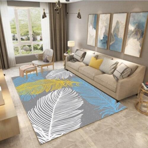 Nordic style Feather pattern carpet modern Geometric living room coffee table Decor Rugs Home bedroom Bedside Floor Mat Carpets
