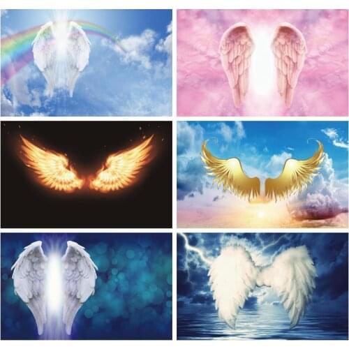 Laeacco Angel Wings Baby Portrait Photography Backgrounds Newborn Child Photo Backdrops Photophone For Photo Studio Photozone