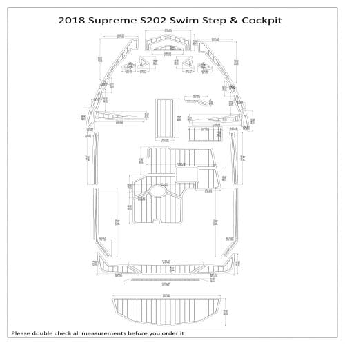 2018 Supreme S202 Swim Step & Cockpit Pad Boat EVA Teak Decking 1/4" 6mm