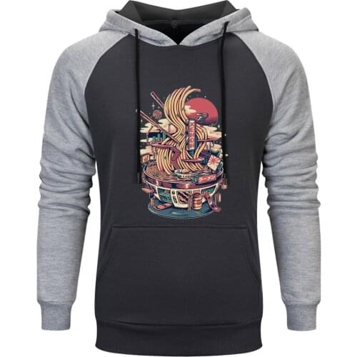 Raglan Hooded Mens Boat Print K-pop Fashion Sweatshirts and Hoodie Outwear Tops Clothing Pullovers Loose Fit Supoleron Hombre