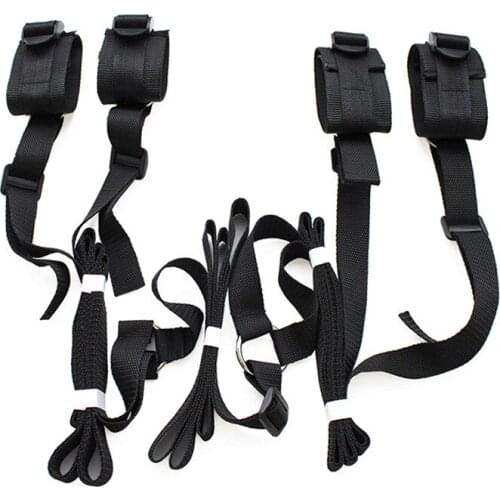 Soft and Durable Bed Straps Set for Restraints Handcuffs Bdsm Bondage Bed Fixing Kit with Comfortable Cuffs, Bedroom Game Tools