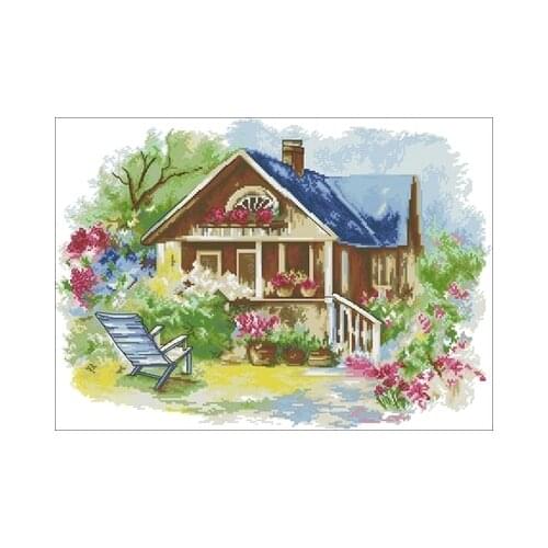 BU4001 Summer Cottage Needlework,For Embroidery,DIY 14CT Unprinted Arts Cross stitch kits Set Cross-Stitching Home Decor