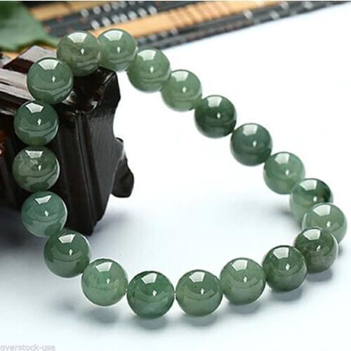 Natural Grade A fashion (Green jadeite) 10mm Round Bead Bracelet