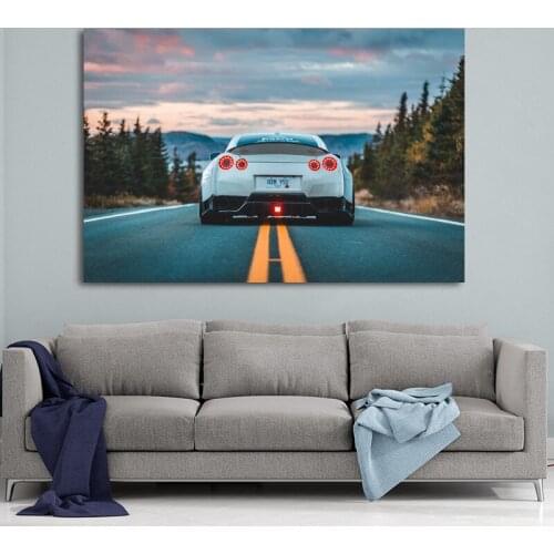 Nissan GTR Car Taillight Sport Car Supercar Vehicle Wall Art Posters Canvas Paintings Fabric Print for Living Room Decor