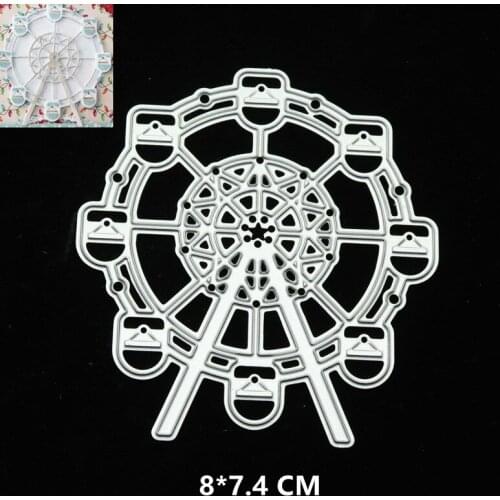 2021 New Ferris Wheel Cutting Dies DIY Scrapbooking Embossing Paper Photo Frame Stamps Crafts Template Mould Stencils