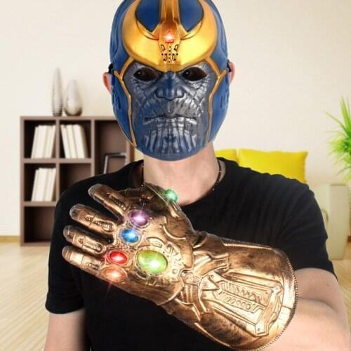 Glove Masks Infinity Gauntlet Gloves Cosplay Movie Latex Mask Prop Set