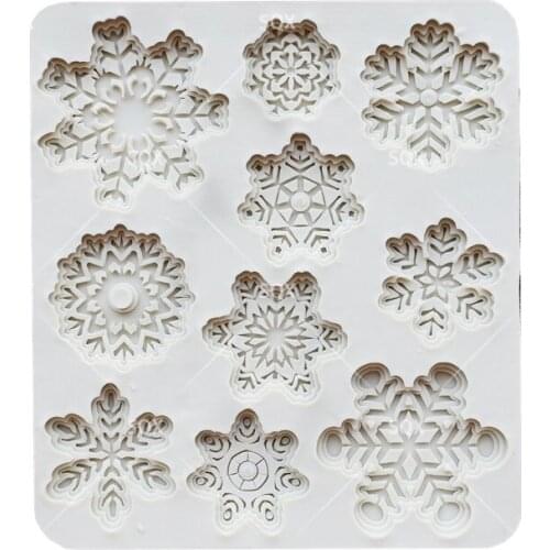 Christmas Snowflake Shape Cake Mold Chocolate Mold for the Kitchen Baking Cake Tool DIY Sugarcraft Decoration Tool SQ17161