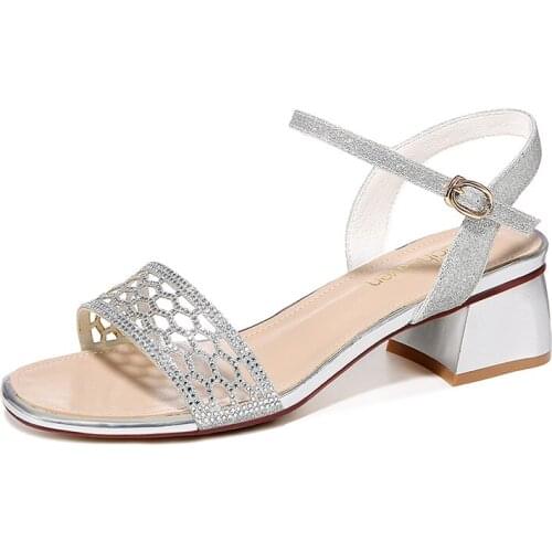 Open-Toe Thick-Heeled Sandals, Flat Buckle Solid Color Shoes For Women, WomenS Platform Shoes