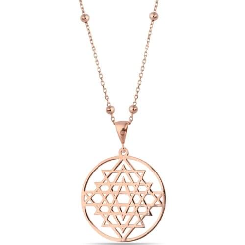 Sri Yantra Necklace Female Rose 925 Sterling Silver Necklace Elegant Design Quality Product Pleasing Appearance Handy Wink Attractive Trend 2021 fashion