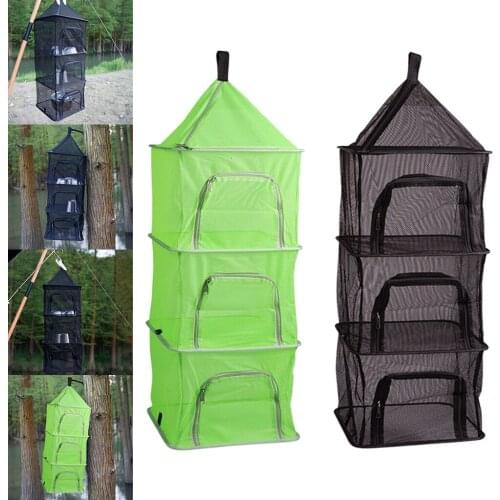 Folding Outdoor Drying Net Camping Storage Net Mesh Hanging Drying Rack Food Dryer Net Basket for Picnic BBQ Tableware Vegetable