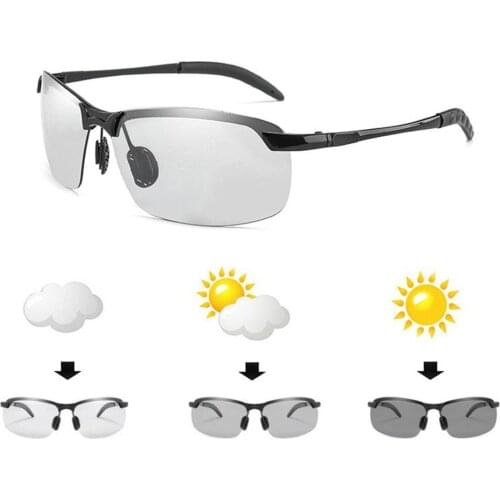 Classic Driving Photochromic Sunglasses Men Polarized Chameleon Discoloration Sun glasses for men Anti-glare Goggles