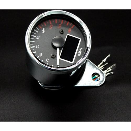 LED Backlight LCD Digital Motorcycle Speedometer Odometer Tachometer Chrome