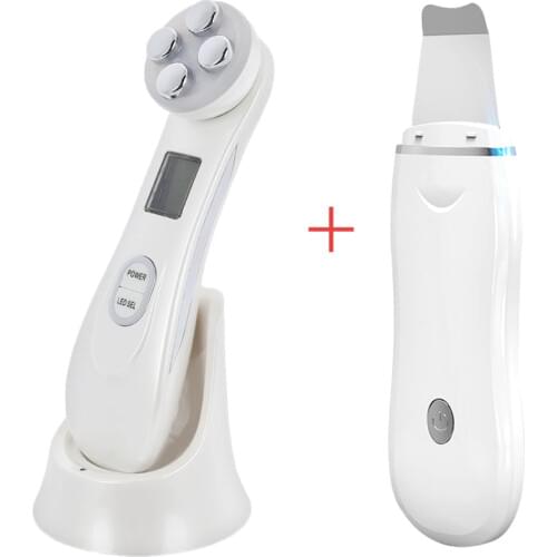 Ultrasonic Face Cleaning Skin Scrubber Facial Cleansing Peeling Machine Pore Cleaner RF EMS LED Anti Aging Facial Massager