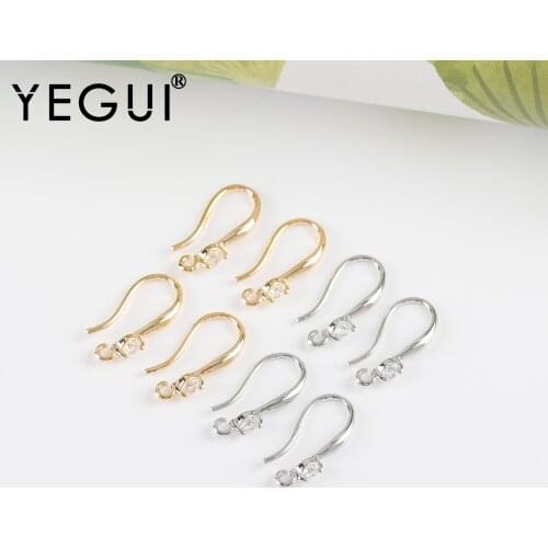 YEGUI M1071,jewelry accessories,clasp hooks,18k gold plated,copper metal,rhodium plated,diy earring,jewelry making,20pcs/lot