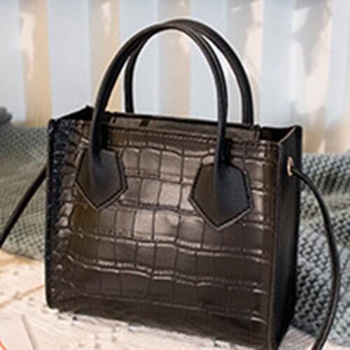 Ladies Texture Pattern Handbags New Vintage Solid Color Shoulder Bag Female Fashion Tote Women Handbags