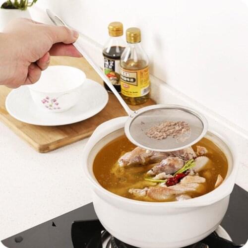 1pcs Kitchen Tools & Gadgets Stainless Steel Mesh Skimmer Vegetable Residue Oil Mesh Colander Strainer