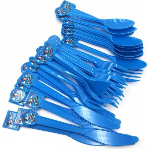 30pcs/lot Mickey Mouse Party Supplies Disposable Plastic Knife/Fork/Spoon Kids Birthday Baby Shower Decoration Mickey Mouse