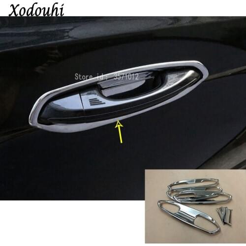 For Ford EDGE 2015 2016 2017 Car Styling Cover Protection Detector Trim ABS Chrome External Bowl Sticks Lamp Frame 8pcs
