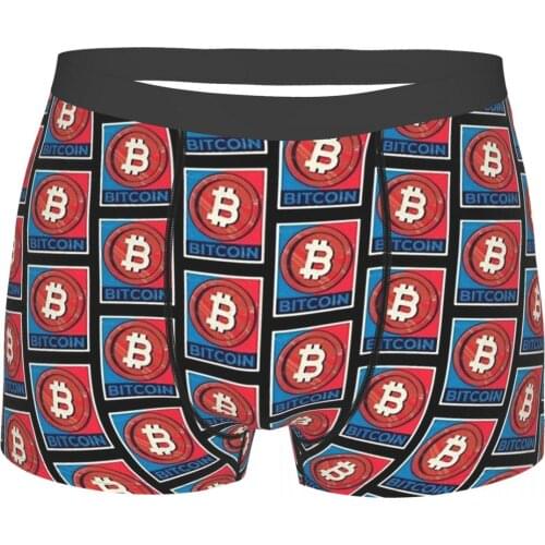 Bitcoin BTC Mining Bit Coin Cool Coin Underpants Cotton Panties Male Underwear Ventilate Shorts Boxer Briefs
