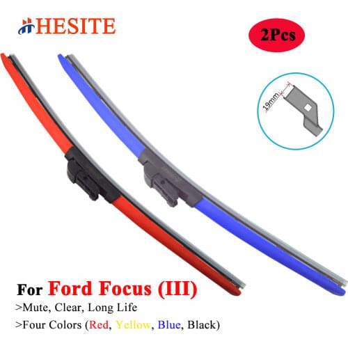 HESITE Color Windshield Wipers For Ford Focus 3 MK3 Hatchback Accessories 2016 2017 2018 2019 Car Windscreen Wiper Blades Hybrid