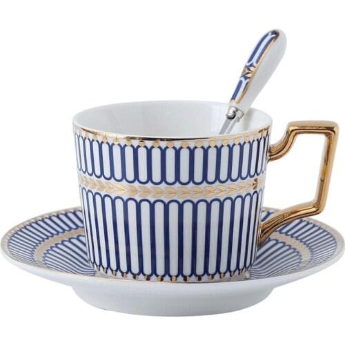 Ceramic Coffware Set Coffee Milk Tea Mugs Cups & Saucers With Spoons Steak Plate Birthday Present Wedding Gift Box Packaging