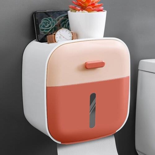 Toilet Tissue Box Toilet Paper Holder Storage Box Rack Rree Perforation Creative Pumping Box Waterproof Bathroom Accessories