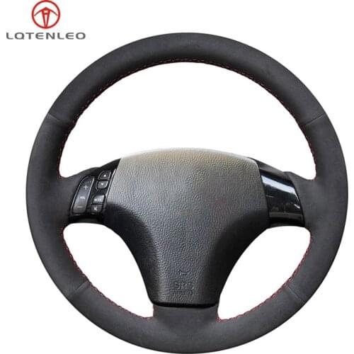 LQTENLEO Black Suede Car Steering Wheel Cover For Mazda 3 Axela 2003-2012 Mazda 5 Mazda 6 Mazda 8 2004-2010 Mazda MPV 2004-2006