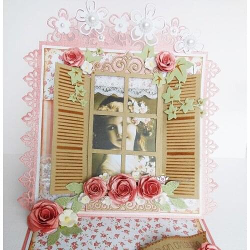 Mmao Crafts Metal Steel Cutting Dies New Lace opening windows Stencil For DIY Scrapbooking Paper/photo Cards Embossing Dies