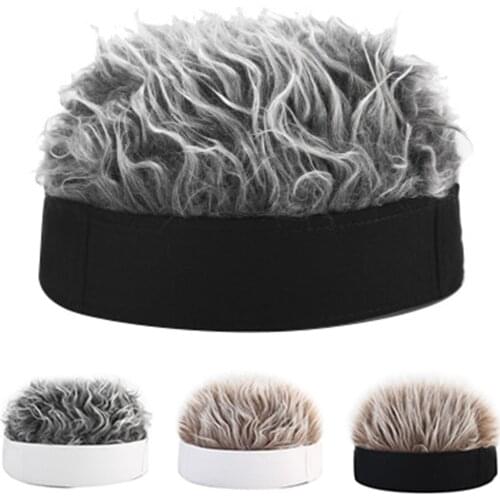 Men Funny Hats Hip Hop Wig Hat Vintage Hair Accessories Streetwear Melon Skin Caps Master Hat Skullies Beanies Autumn And Winter