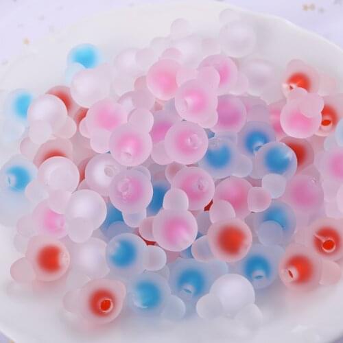 New 10Pcs 4 Color Matte Animal Head Shape With Half Hole Acrylic Beads Loose Spacer Beads For Jewelry Making Diy Accessories