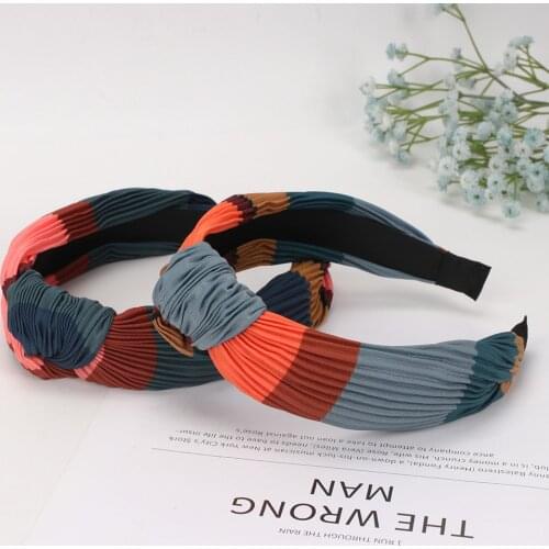 Colorful Patchwork Simple Women Girls Hairband Hair Band Hoops Wide-edged Headband 2021 Fashion Hair Accessories Headwear