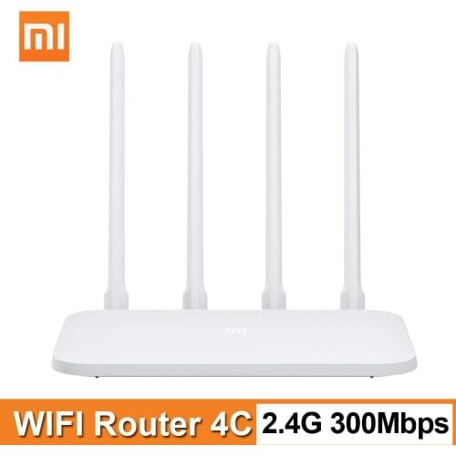 Original Xiaomi Mi WIFI Router 4C Roteador APP Control 64 RAM 802.11 b/g/n 2.4G 300Mbps 4 Antennas Routers Repeater Extender