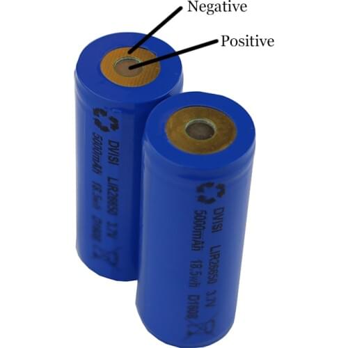 2Pcs/lot 3.7V 5000mAh 26650 LED Flashlight Rechargeable Battery Positive and Negative in same side with Protection Plate