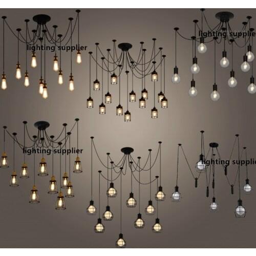 Retro Industrial creative personality Restaurant sitting room bar bedroom Clothing store spider 6-14 heads droplight