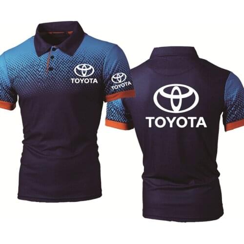 Summer casual trend new Mens POLO shirt Toyota Car Logo Printing high quality Cotton Gradient Mens short sleeve