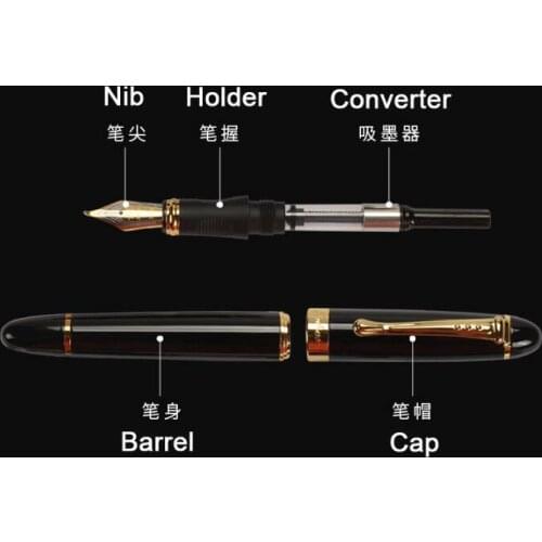 Jinhao X450 Classics Thick Body 1.0mm Bent Nib Calligraphy Pen High Quality Metal Fountain Pen Luxury Ink Gift Pens for Writing