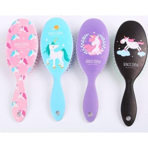 8 Color Cute Combs Unicorn Animal Anti-static Hair Brush Massage Comb Shower Wet Detangle Hair Brush Salon Hair Styling Tools