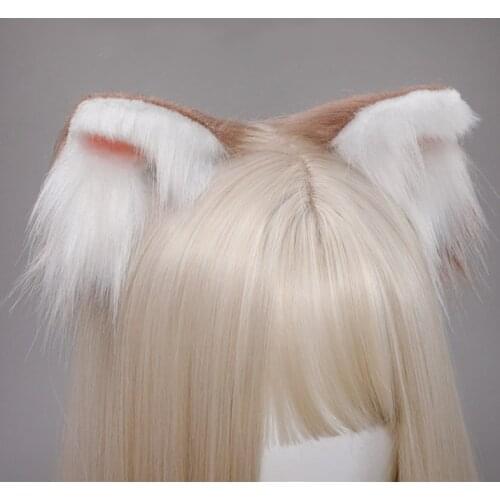 Lovely Faux Fur Kitten Ears Lolita Hair Clips Japanese Anime Cosplay Furry Animal Hairpins Halloween Costume Party Props