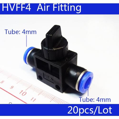 HIGH QUALITY HVFF4 20PCS Pneumatic Flow Control Valve;Hose to Hose Connector;4mm Tube* 4mm Tube;All size available